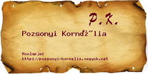 Pozsonyi Kornélia névjegykártya